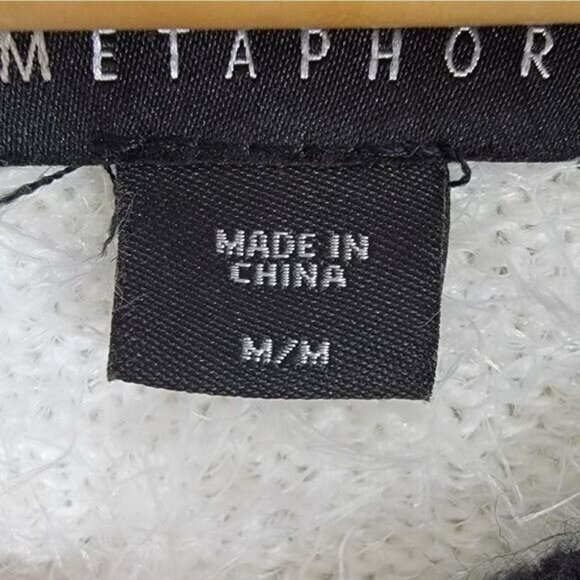 Metaphor Sweater Color Block Black Cream‎ Womens Medium Top Long Sleeve EUC - Picture 3 of 6